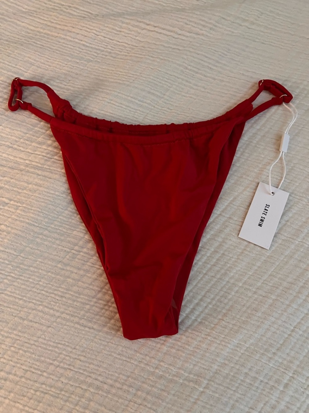 Slate Swim Red High-Cut Bikini Bottom